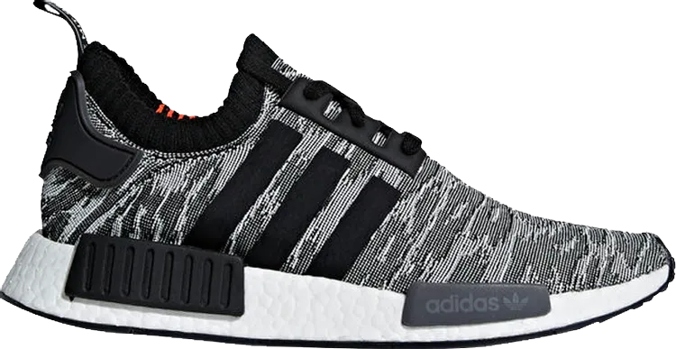 Adidas NMD R1 Primeknit Men's Running Shoes, Black/Dark Gray