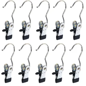 Baihoo Set of 10 Laundry Hooks Pins Boot Hanger Hold Hanging Clips Home Travel Portable