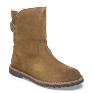 Birkenstock Uppsala Chukka Shearling Suede Ladies Dark Tea Suede Slip On Ankle Boots