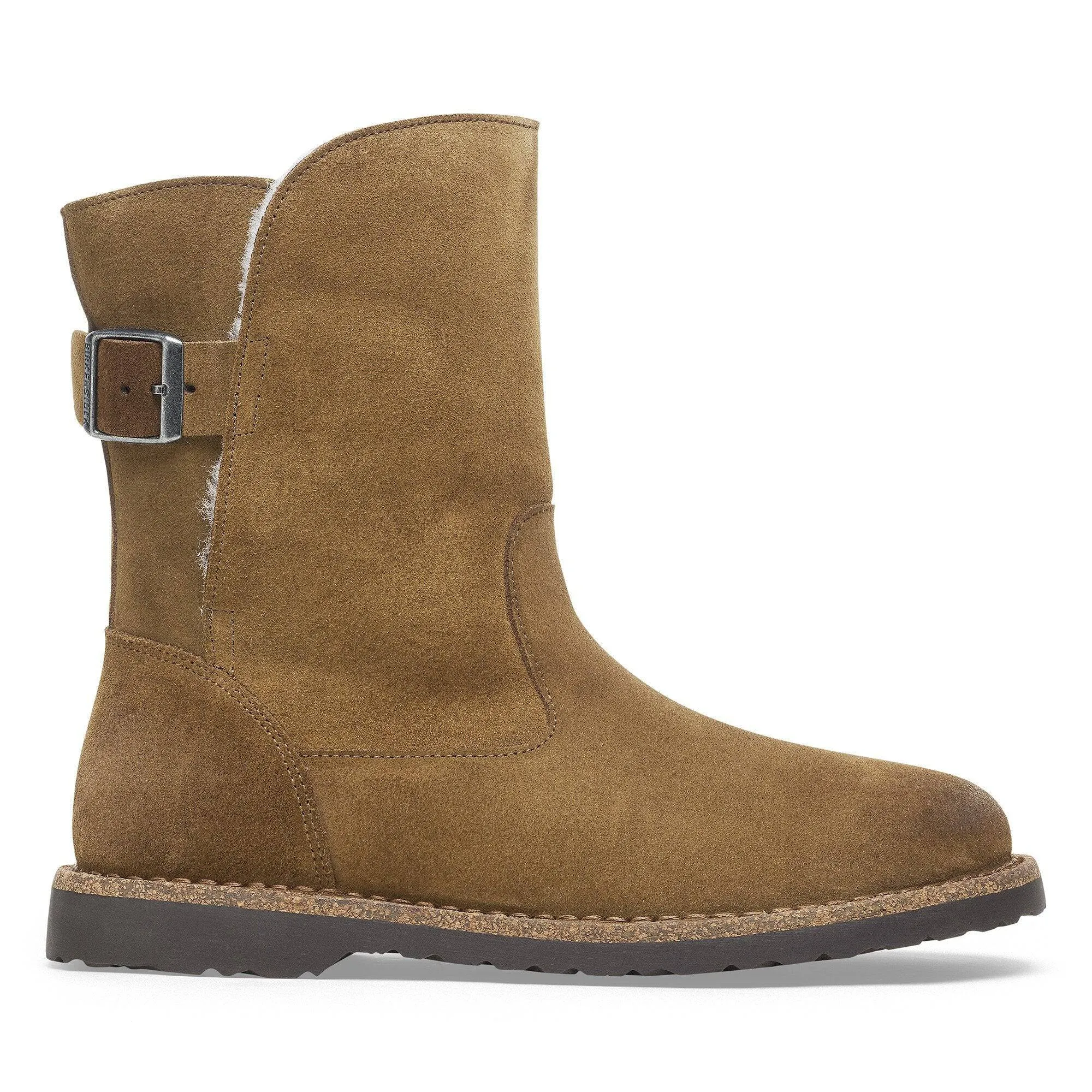 Birkenstock Uppsala Chukka Shearling Suede Ladies Dark Tea Suede Slip On Ankle Boots
