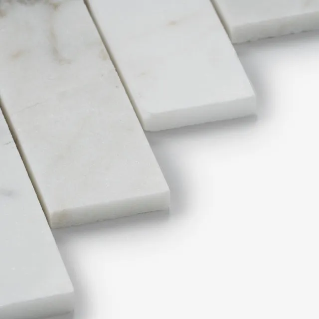 Cottesloe Calacatta Gold Herringbone Honed Marble Mosaic Tile 35x150mm Sample