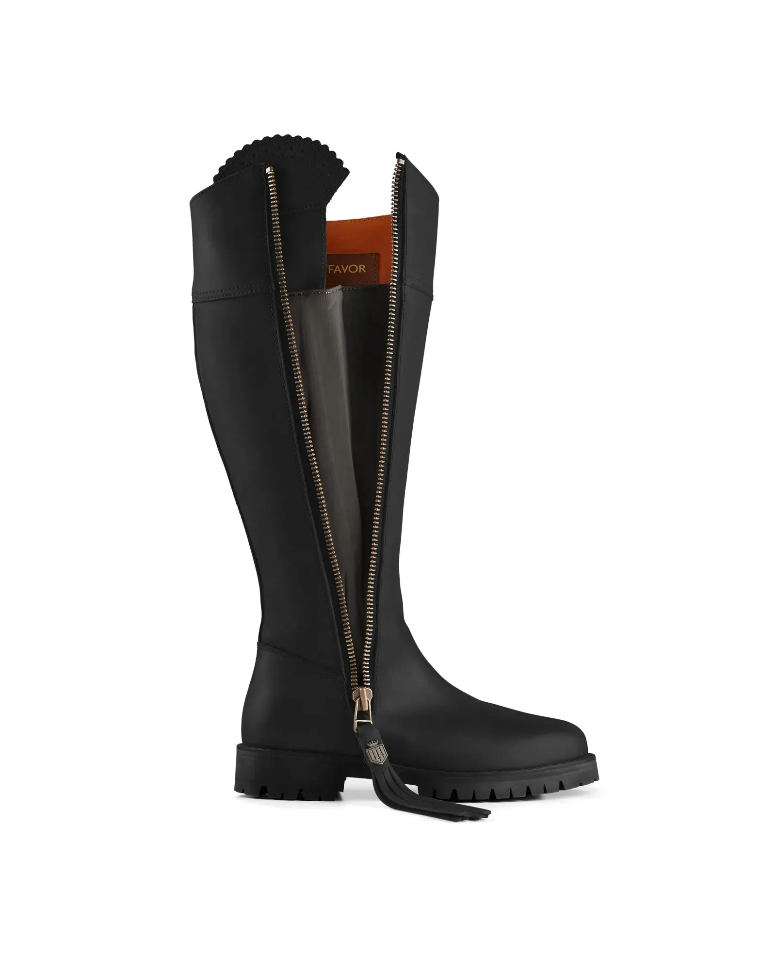 Explorer Black Leather Waterproof Knee-High Boots