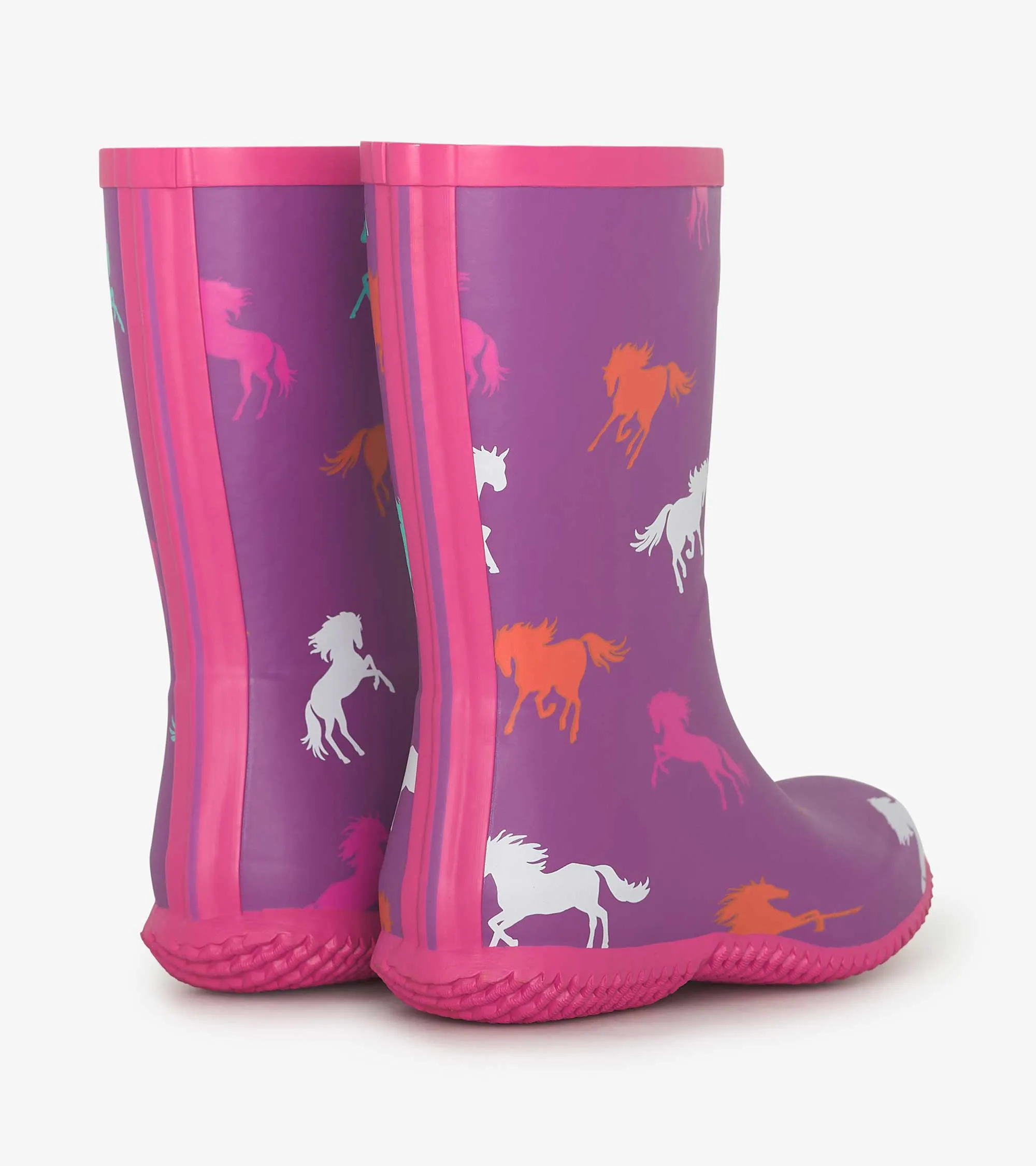 Girls Leaping Horses Packable Rain Boots