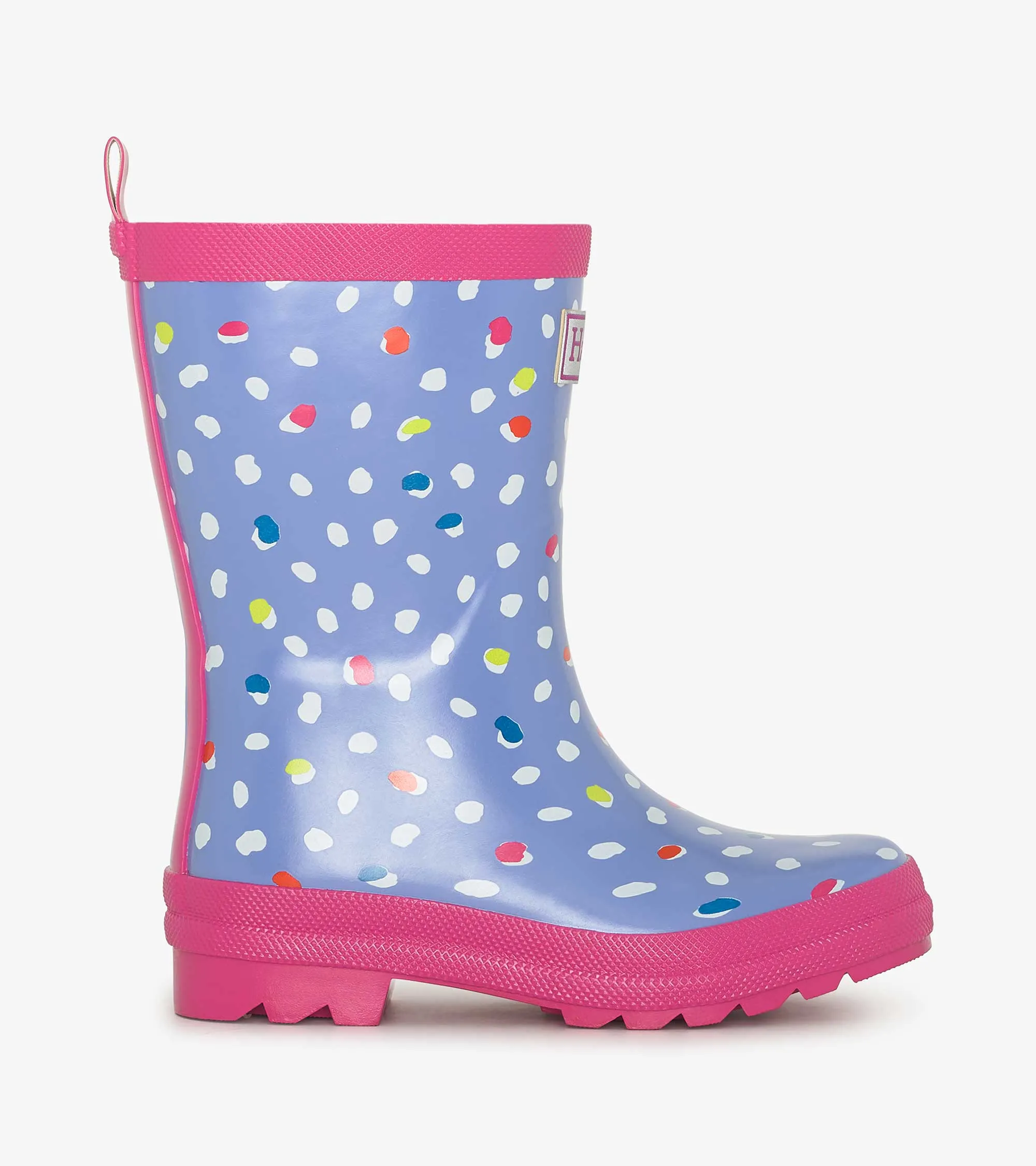 Girls Lots of Dots Shiny Rain Boots