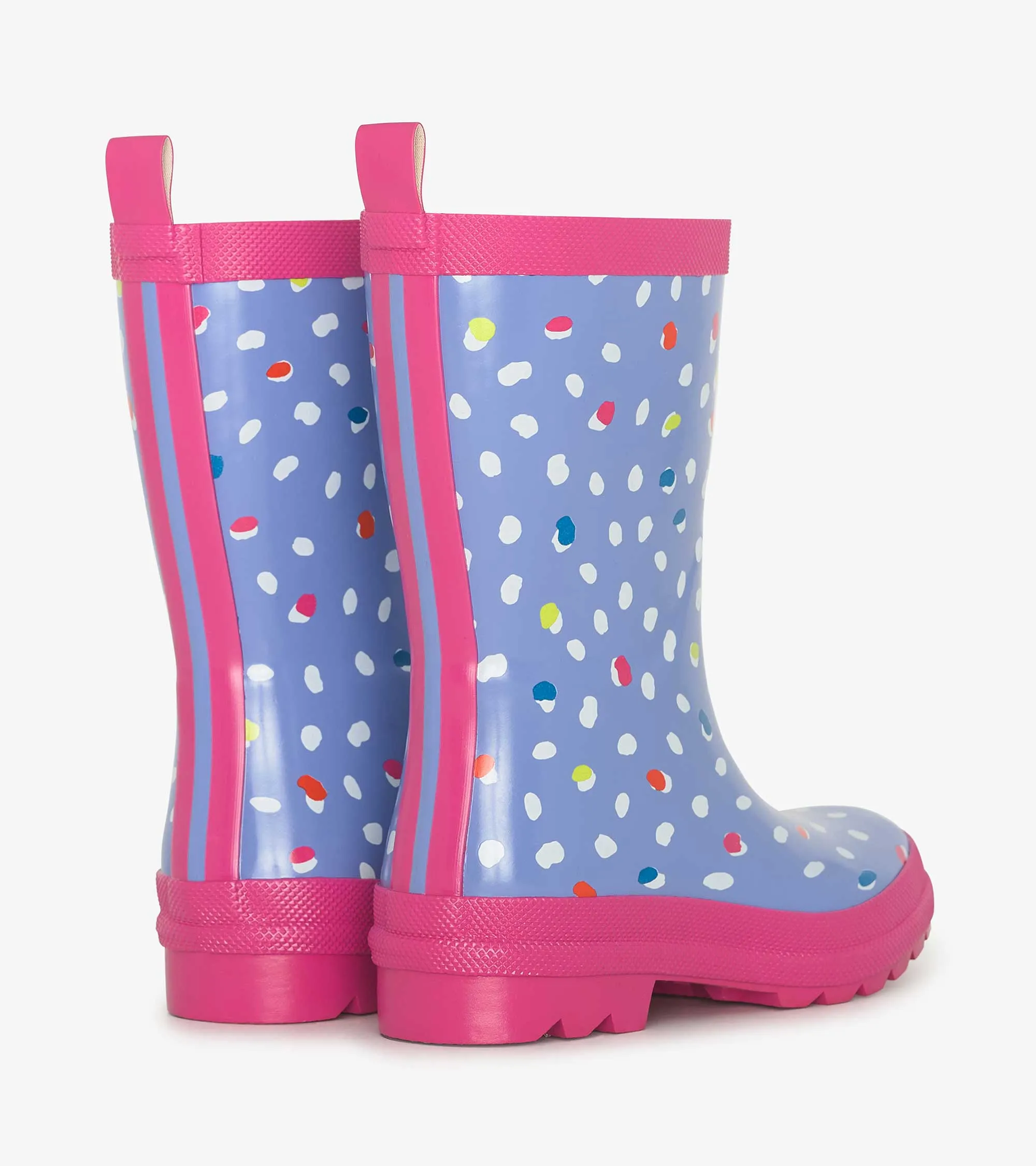 Girls Lots of Dots Shiny Rain Boots