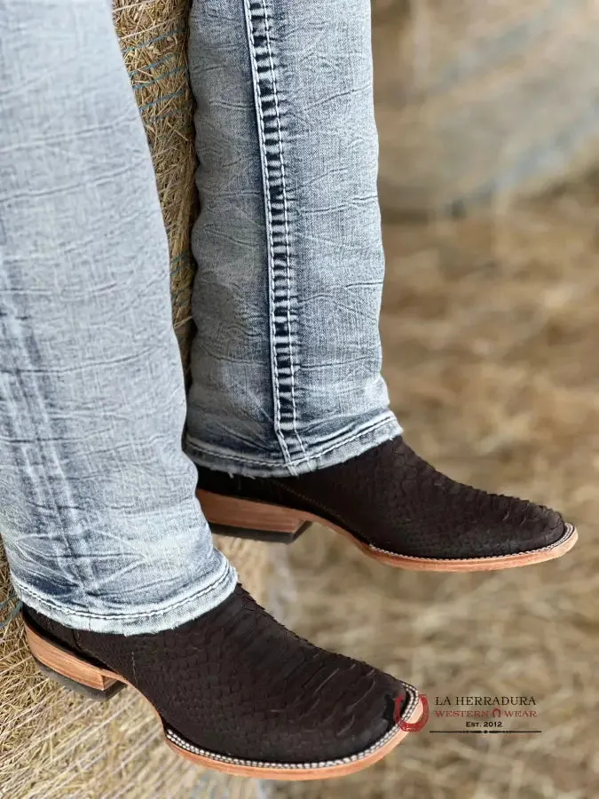 HOMETOWN MEN PYTHON BROWN MATTE SQUARE TOE