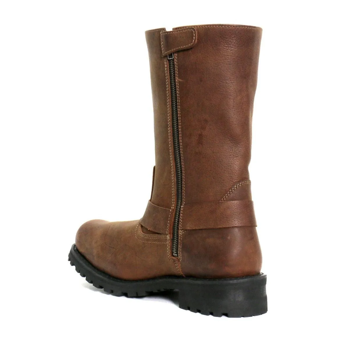 Hot Leathers Men's 11" Harness Boots Russet Brown