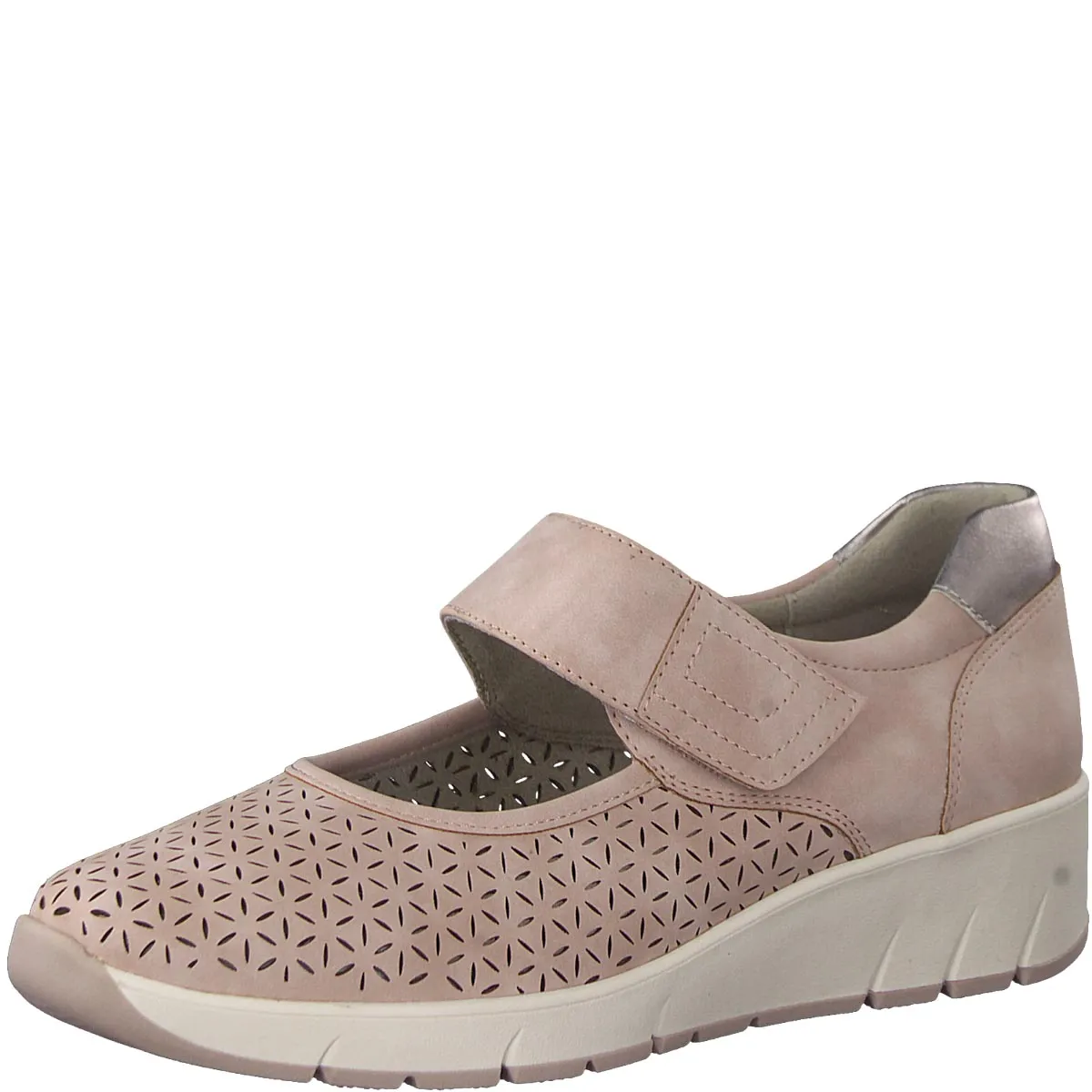 Jana Soft Pink Shoe with Rose Gold Detail: Comfort and Elegance