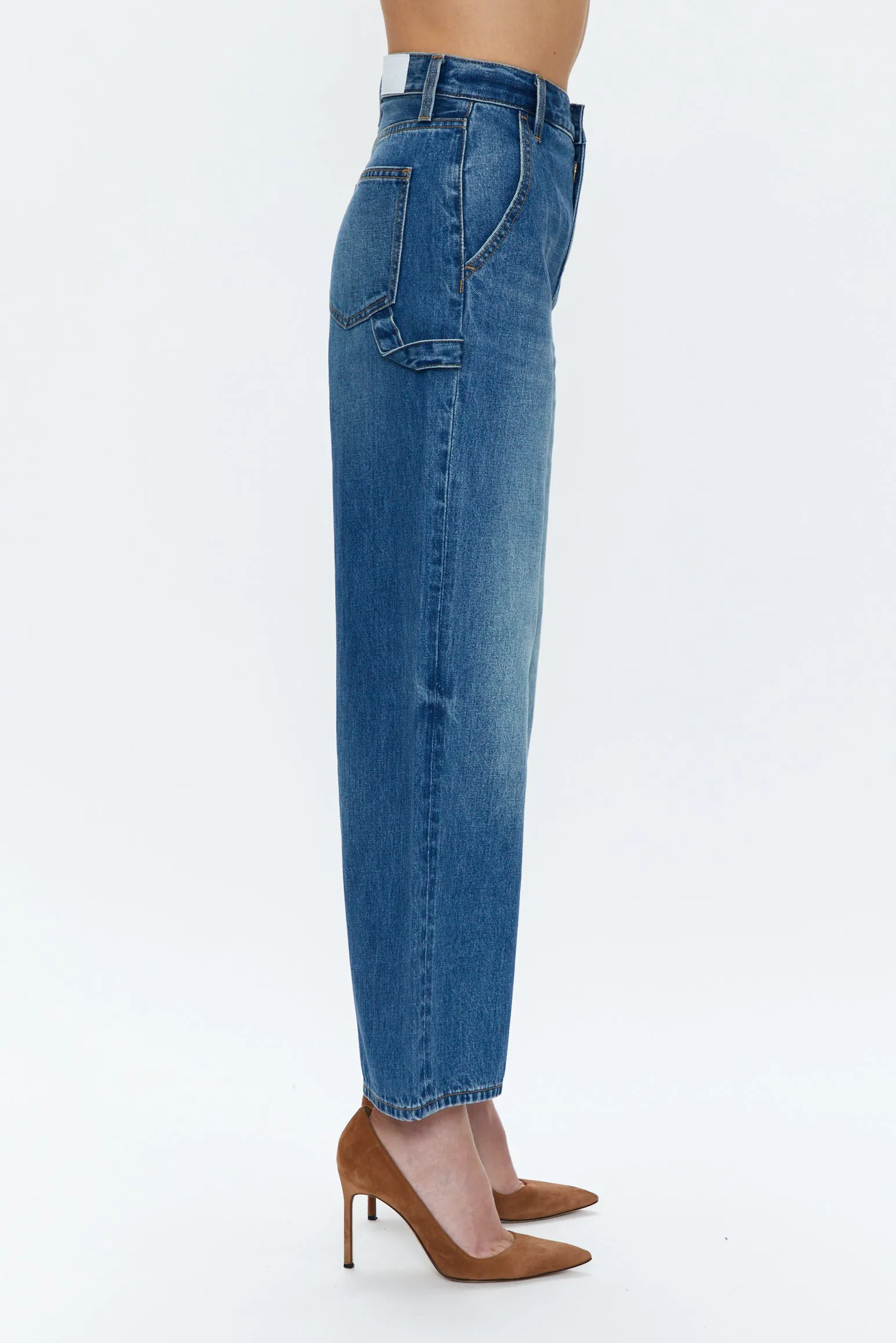 Loretta Utility High Rise Wide Leg Ankle Jean - Tonic