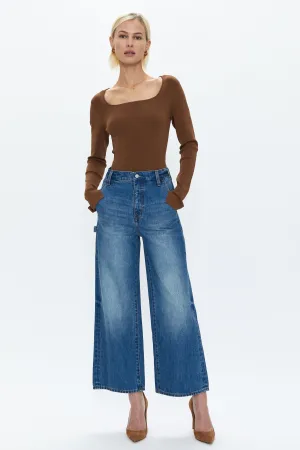 Loretta Utility High Rise Wide Leg Ankle Jean - Tonic
