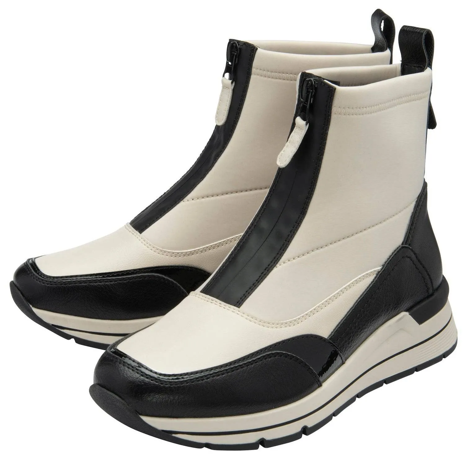 Lotus Petra Ladies Off White Front Zip Ankle Boots
