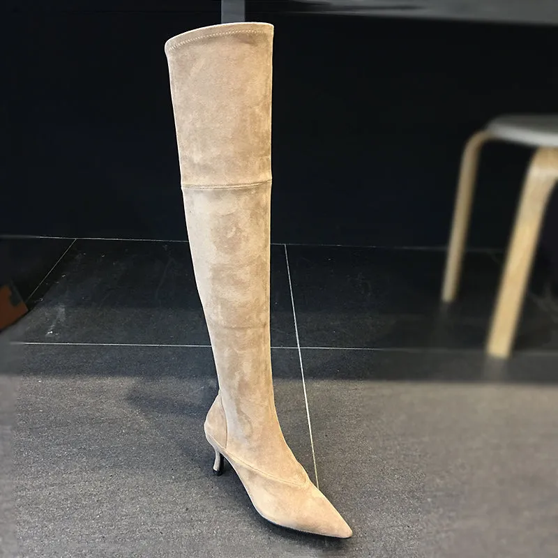 LUXE SEVEN DESIGN OVER THE KNEE HEELED BOOTS