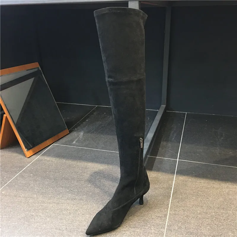 LUXE SEVEN DESIGN OVER THE KNEE HEELED BOOTS