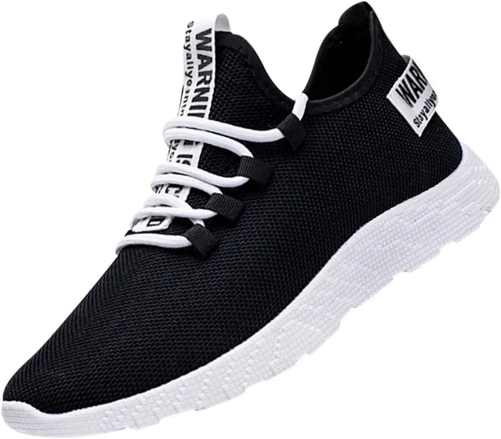 Mens Tennis Shoes Black Men Lightweight Breathable Walking Shoes Gym Tennis Athletic Mens Training Sneakers
