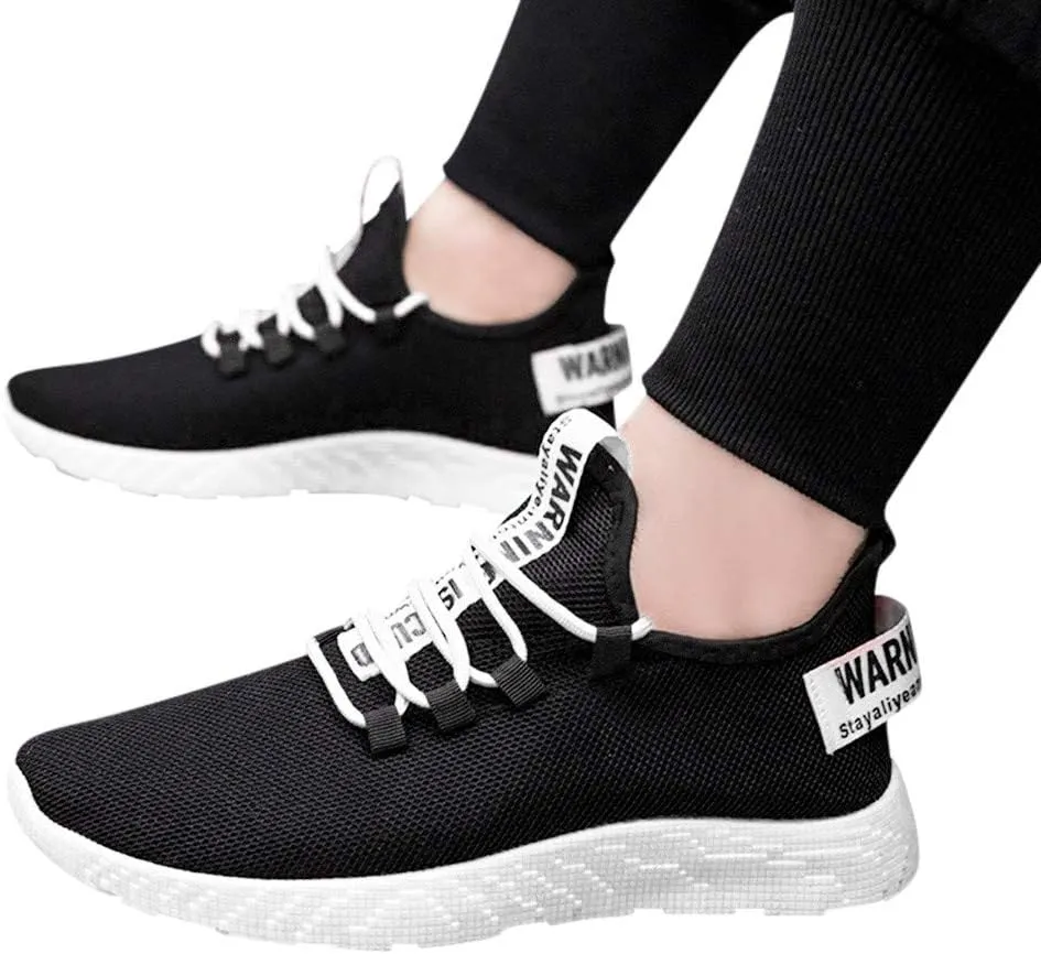 Mens Tennis Shoes Black Men Lightweight Breathable Walking Shoes Gym Tennis Athletic Mens Training Sneakers