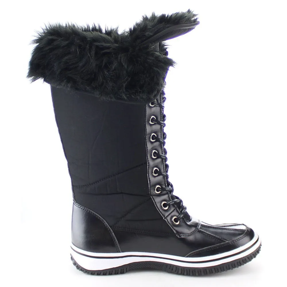 NATURE BREEZE FROST-02 Women's Lace Up Collar Decor Tongue Winter Boots