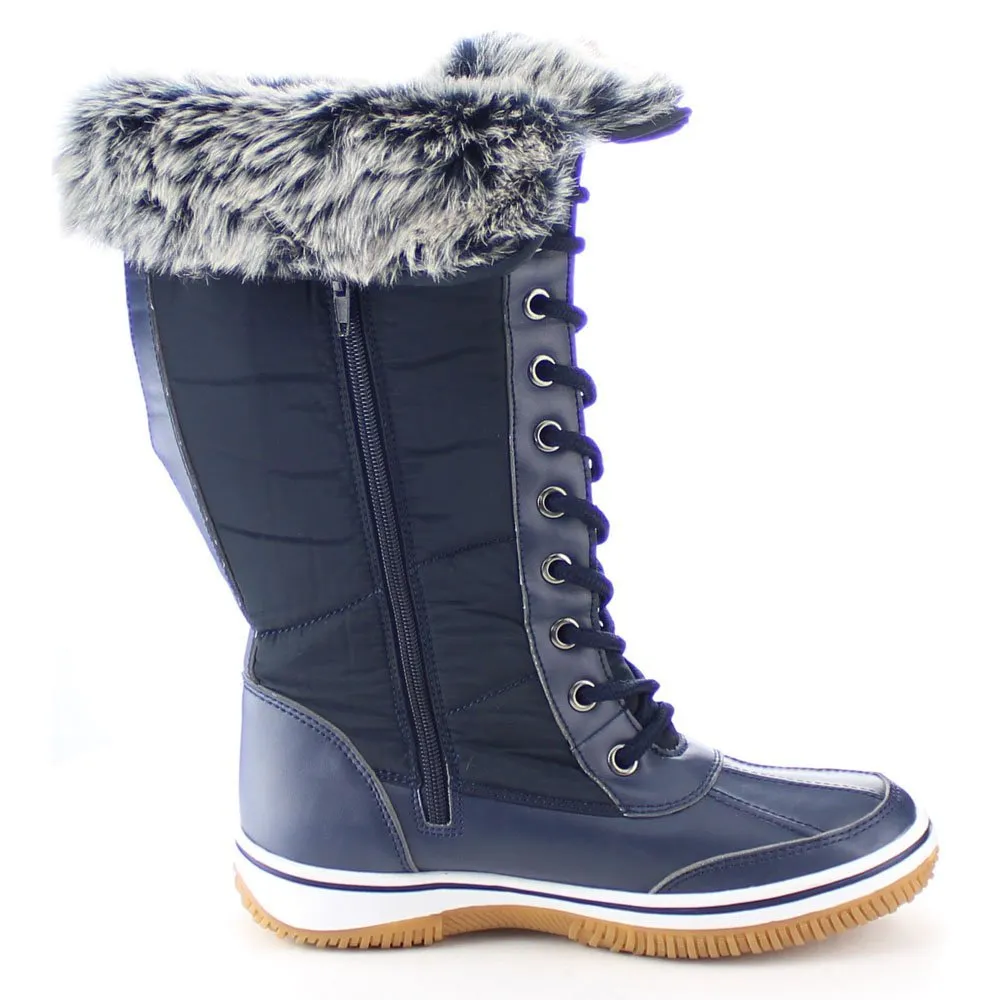 NATURE BREEZE FROST-02 Women's Lace Up Collar Decor Tongue Winter Boots