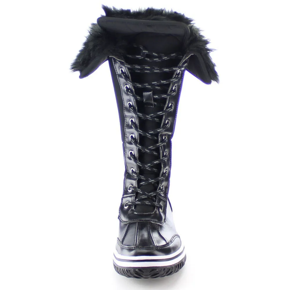 NATURE BREEZE FROST-02 Women's Lace Up Collar Decor Tongue Winter Boots