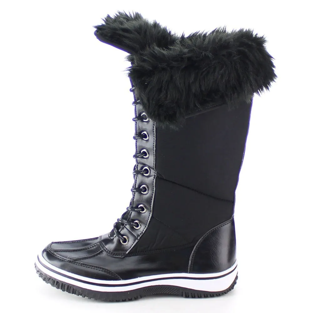 NATURE BREEZE FROST-02 Women's Lace Up Collar Decor Tongue Winter Boots