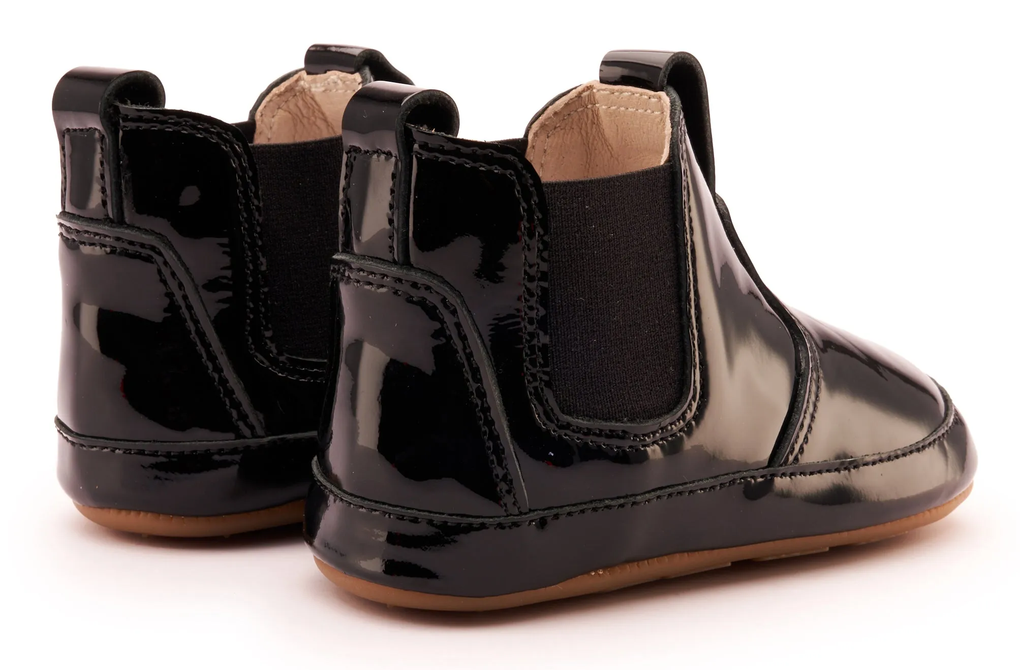 Old Soles Boy's & Girl's 188R Bambini Local Boots/Dress Shoes - Black Patent / Black
