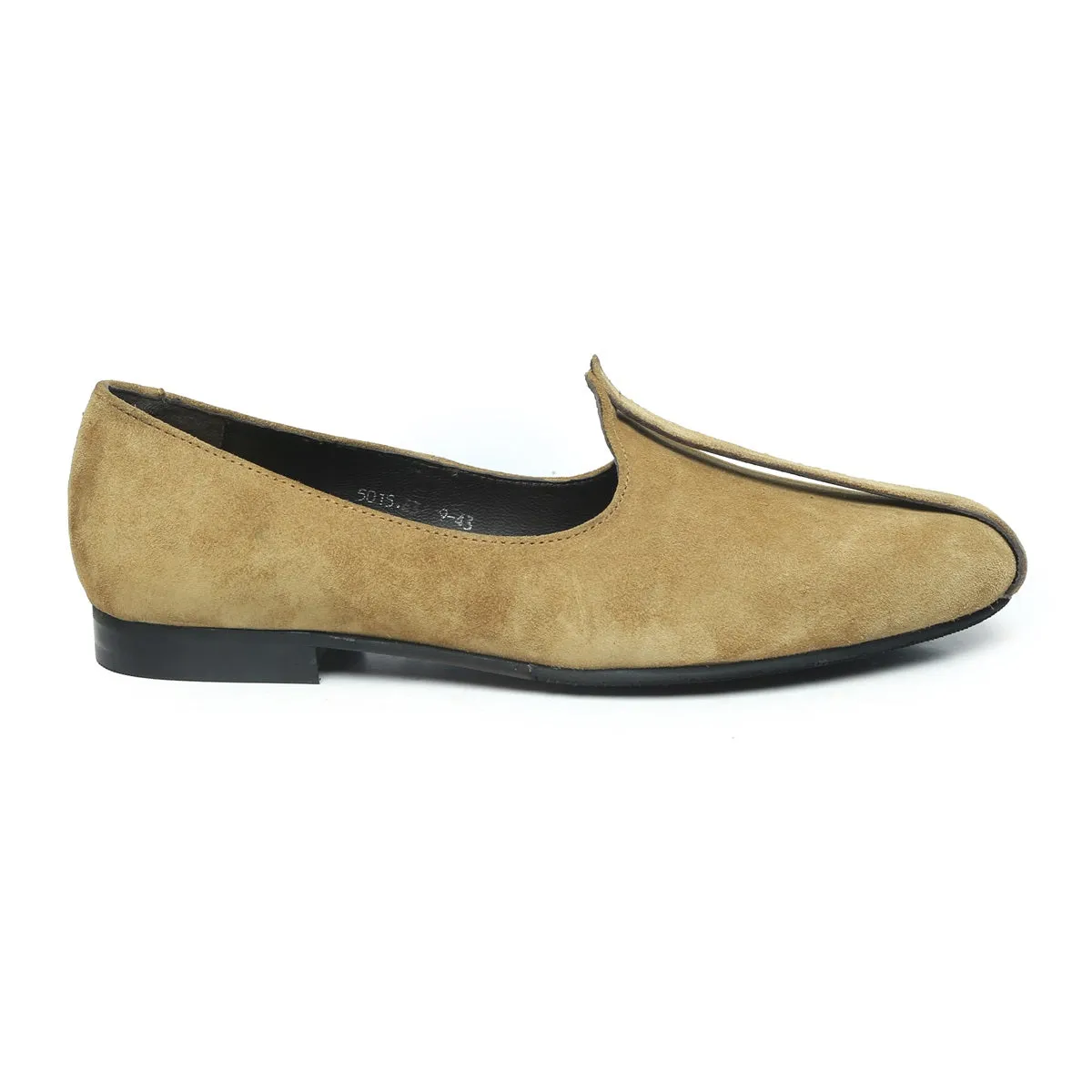 Olive Suede Leather Mod Look Jalsa Jutti