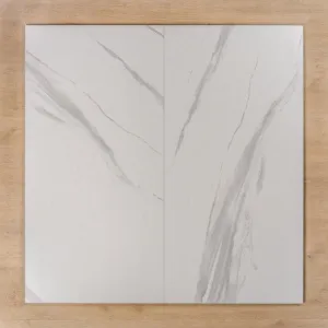 Perisher White Marble Matt Rectified Porcelain Tile 600x1200mm