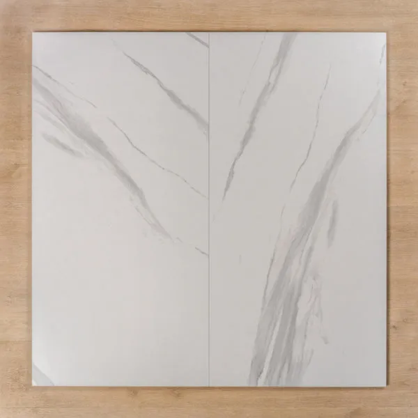 Perisher White Marble Matt Rectified Porcelain Tile 600x1200mm