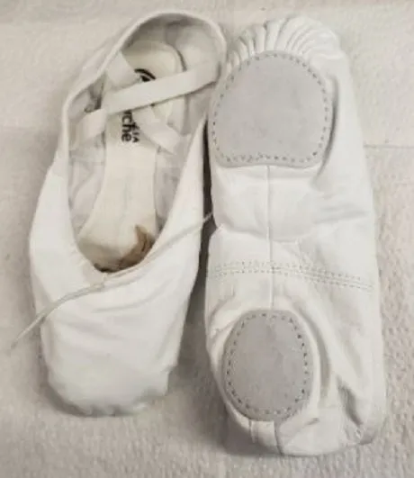 Sara -- Women's Leather Split Sole Ballet -- White