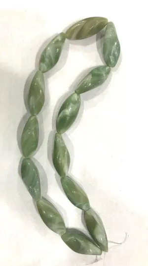 Sea Green Marble Look Uneven Eye Plastic Beads