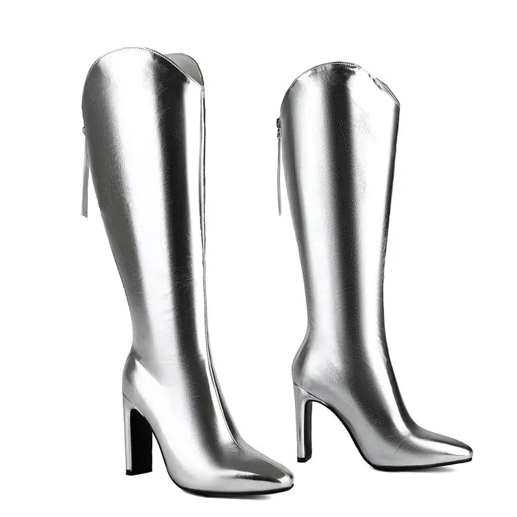 Trend4us Women's Modern Chic High Heel Knee-High Boots