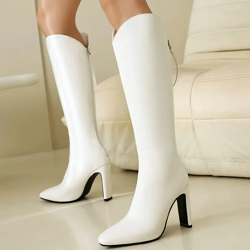 Trend4us Women's Modern Chic High Heel Knee-High Boots