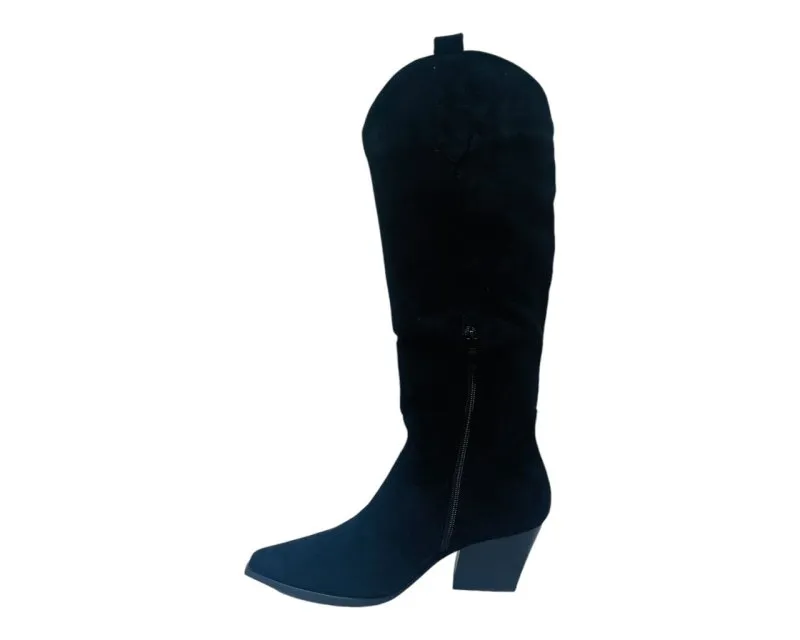 Western Cowboy Faux Suede Knee High Boots